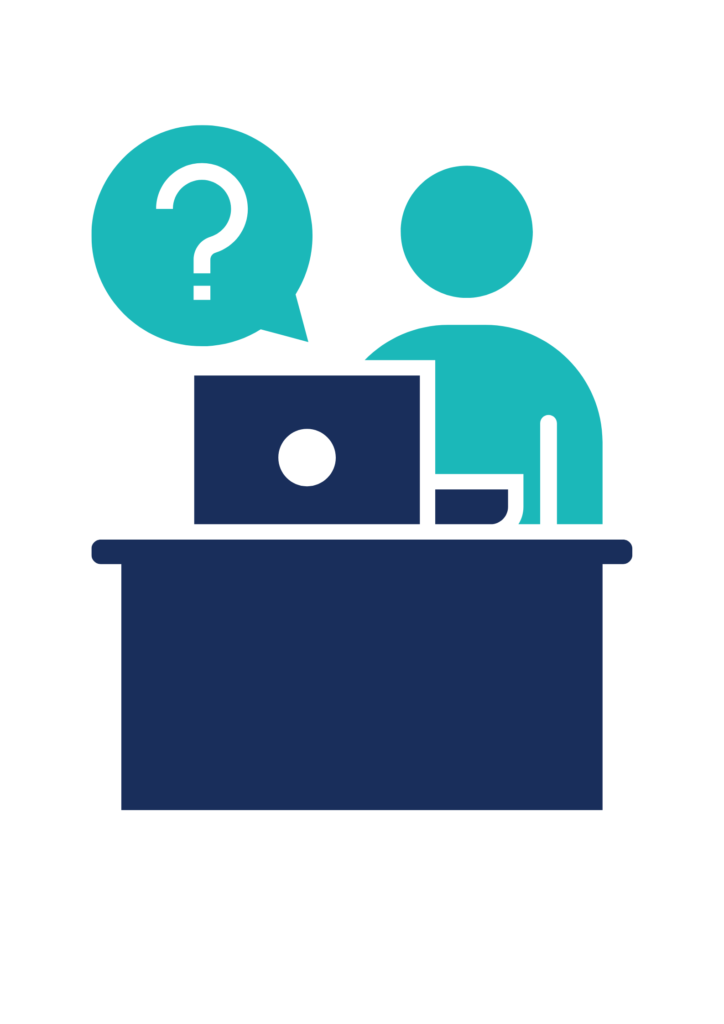Patient help desk icon representing patient billing support and customer service assistance.