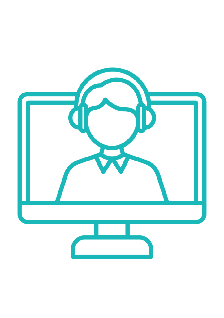 Virtual front desk icon for healthcare appointment scheduling, patient support, and administrative services.